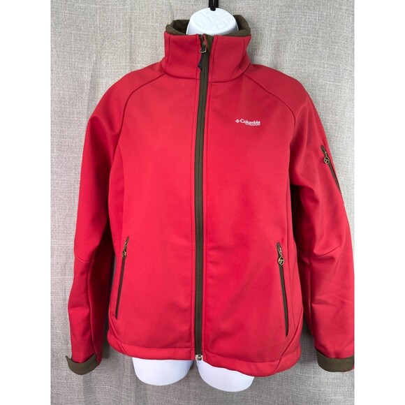Columbia Titanium Softshell Fleece Lined Packable Women's Coat Size M Red Olive - Picture 2 of 14